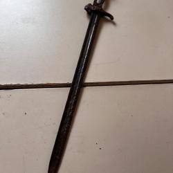 Épave de baïonnette française modèle 1892 second modèle.
