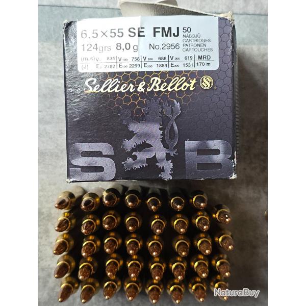 vend munitions calibre  6.5x 55  se FMJ