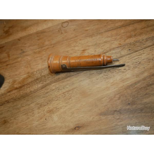 Amorceur pour cartouche  broche Cal.16 en Buis FG Invention Brevet SGDG AG  restaurer