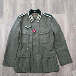 Reproduction Veste M36 Infanterie Allemande (Heer) en laine - Grade Unteroffizier et Insignes - WW2