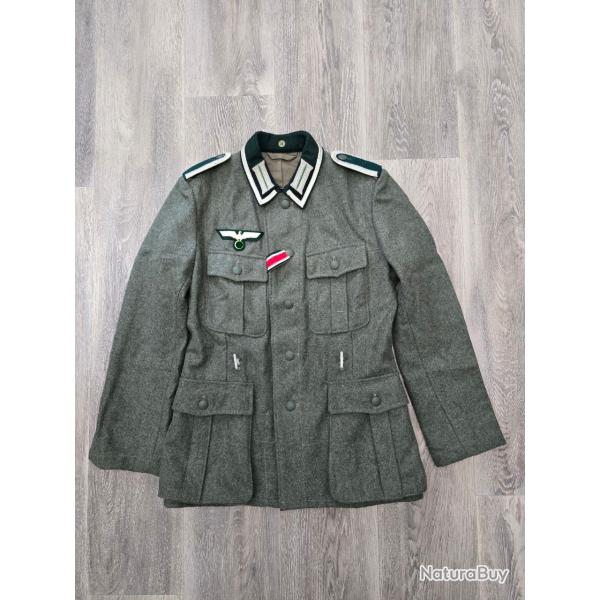 Reproduction Veste M36 Infanterie Allemande (Heer) en laine - Grade Unteroffizier et Insignes - WW2