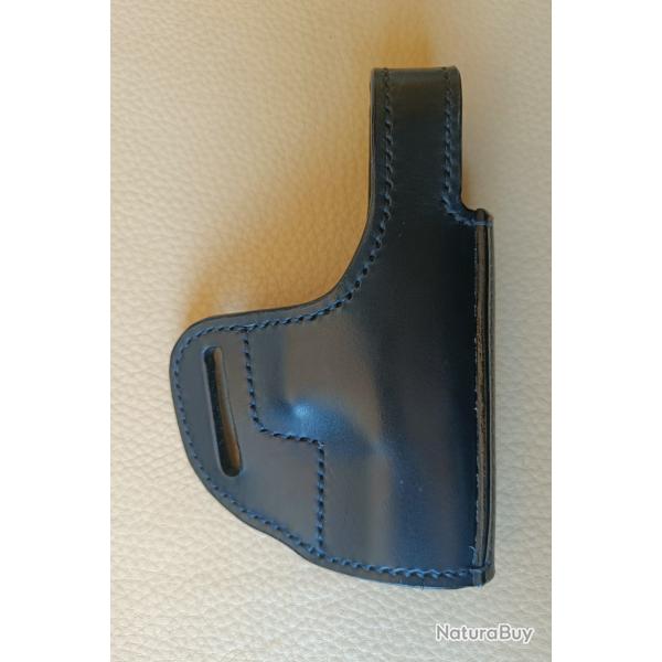 Holster en cuir noir, droitier, OWB, pour glock 19