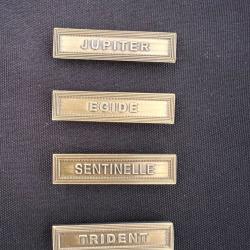Lot d'agrafes militaires pour médailles - Jupiter, Égide, Sentinelle, Trident - collection militaria