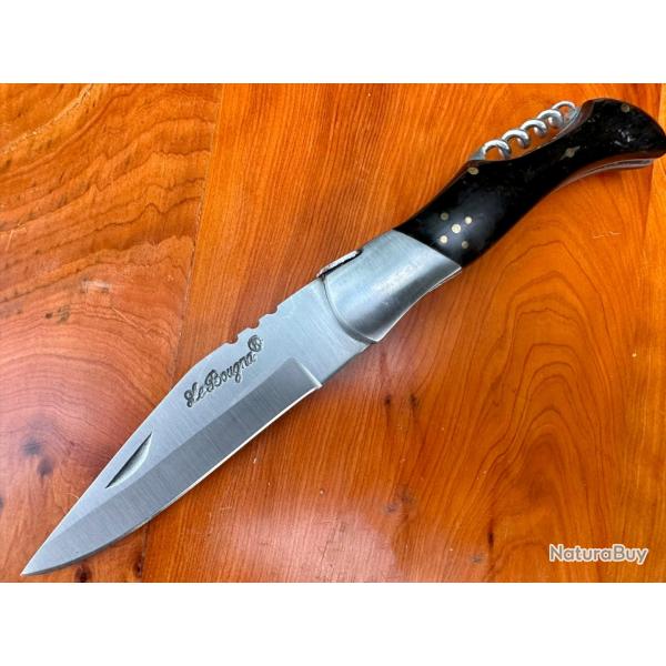 Couteau pliant Le Bougna - Corne - Tire bouchon