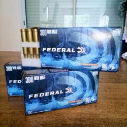 Lot Munitions FEDERAL cal.300win mag power shok 180gr sp X3 boîtes