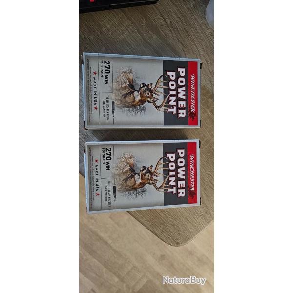 2 boite de 20 Balles 270winchester point 150g