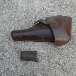 Authentique Etui Cuir Allemand de Reichrevolver Modifié Raccourci