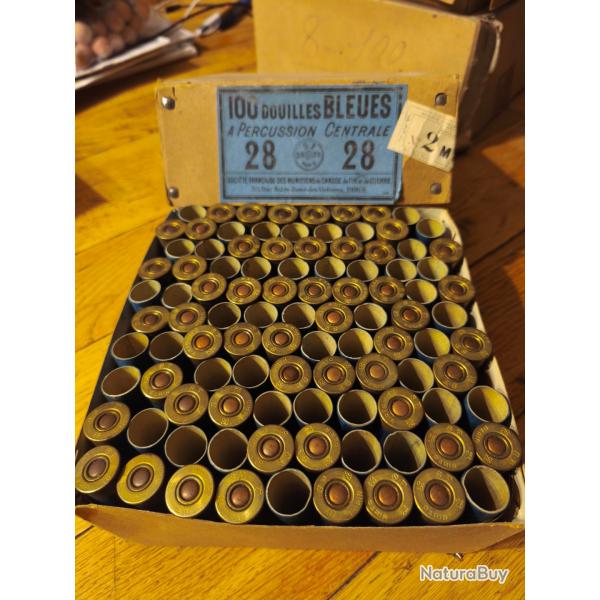 Cent douilles bleues percussion centrale SFM cal 28