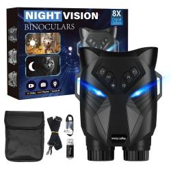Jumelles Vision Nocturne DT79 4K UHD  Zoom 4x Optique + 8x Numérique IR 850nm 300m Chasse Noir