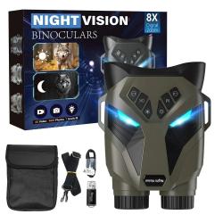Jumelles Vision Nocturne DT79 4K UHD  Zoom 4x Optique + 8x Numérique IR 850nm 300m Chasse Vert