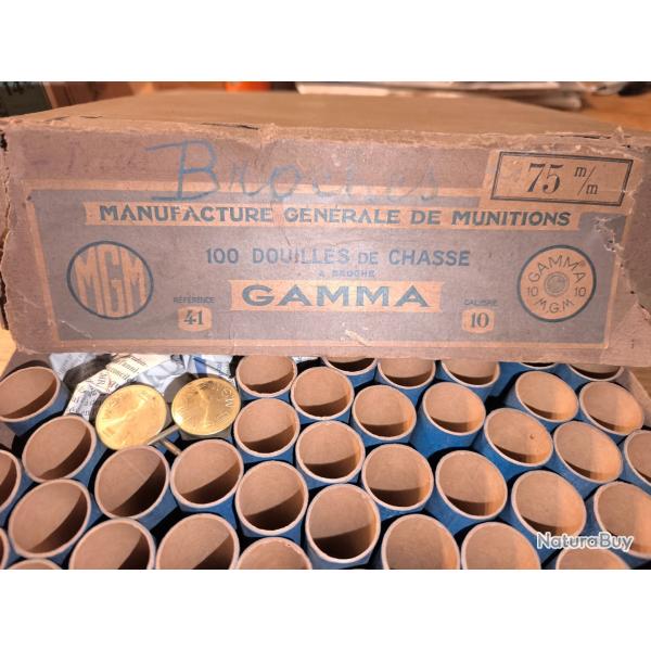 Boite MGM GAMMA cal 10 avec 60 douilles