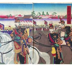 estampe japonaises empereur militari japon soldat