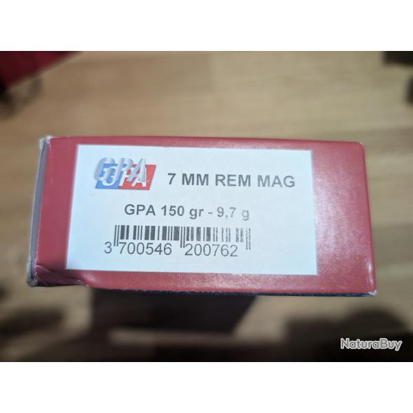 Bote de balles neuve 7RM GPA 150GRAINS -9.7GRAMMES