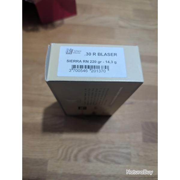 Bote neuve de  30r blaser SOLOGNE SIERRA RN 220 GRAINS -14.3 GRAMMES