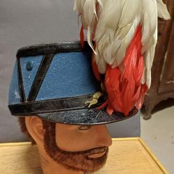 Très beau shako d'élève officier de l'ESM de St Cyr avec son casoar - années 40