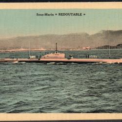 CPA - Marine de Guerre  - SOUS-MARIN " REDOUTABLE "  N°1448