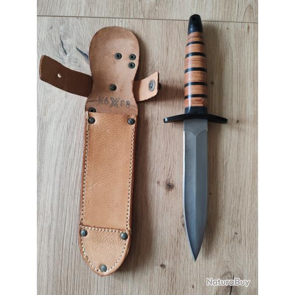 COUTEAU DE COMBAT TCHQUE,ETUI CUIR