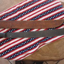 MACHETTE U.S. "LEGITIMUS -COLLINS" avec son fourreau en CUIR FAUVE-WWII