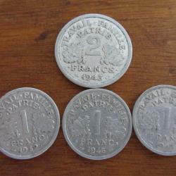 Lot 1 et 2 francs Francisque - Bazor 1942-1943