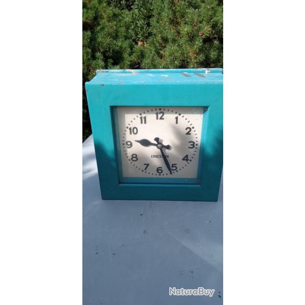 Horloge d'usine atelier Ericsson lectrique ancienne