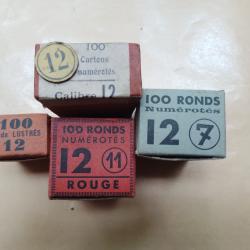 4 jolie boites differentes de carton de fermeture pour collection cal 12