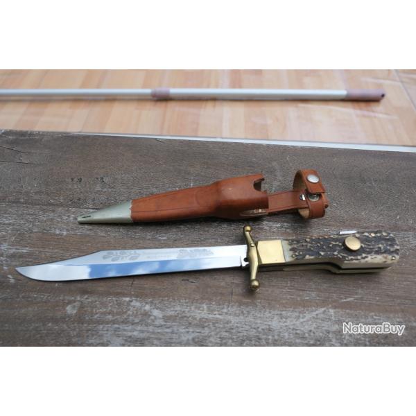 Couteau  la D'Estaing "Ver!ngerungsdolch". Solingen-Allemagne. Neuf. Cerf. inox. Old Knife.