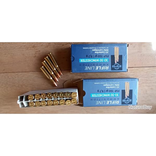Lot de 2 botes de cartouches PPU 30-30