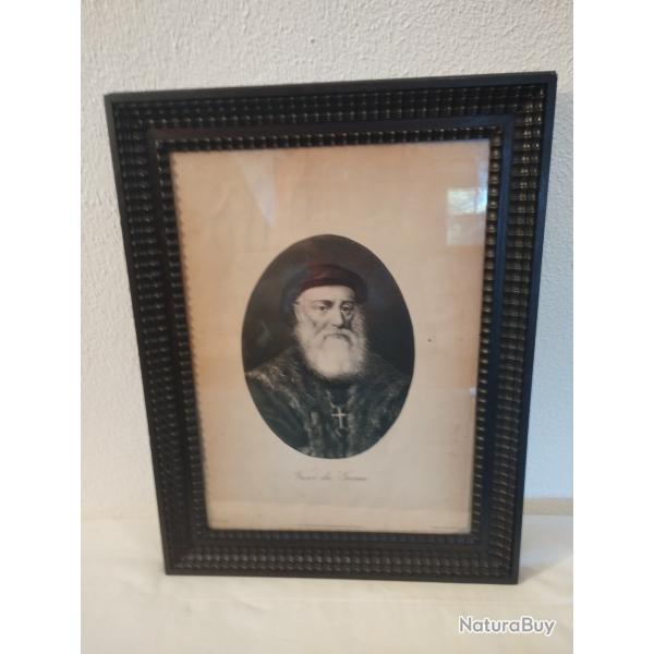 Tableau grav reprsentant Vasco de Gama, dcouvreur de la route maritime des Indes.1883