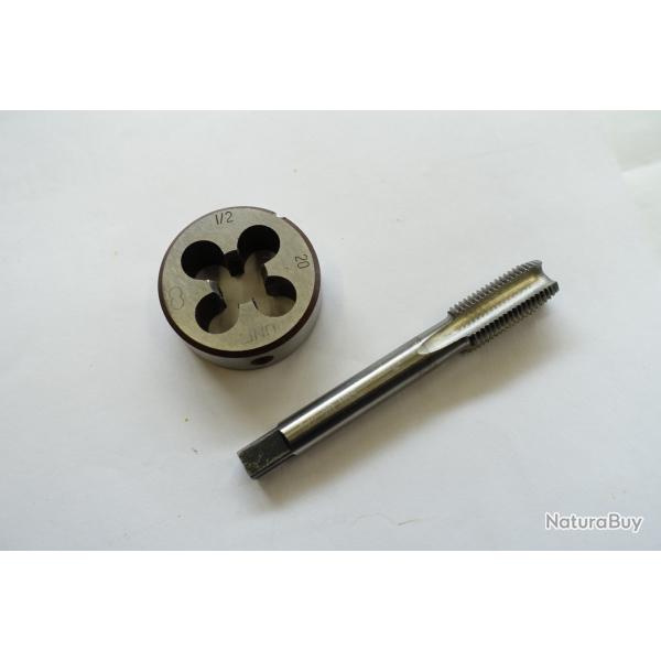 taraud et filire UNF 1/2 20 pour restauration de silencieux ou canon type 22lr etc