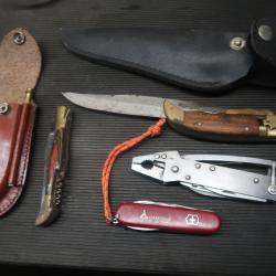 Lot de 4 couteaux pliants à nettoyer REF @
