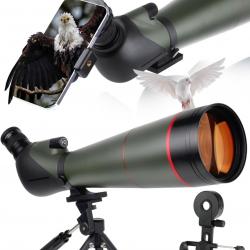 Longue Vue 25-75x100mm Trépied Adaptateur Téléphone Sac de Transport HD FMC Prisme BAK4 Vert Armée