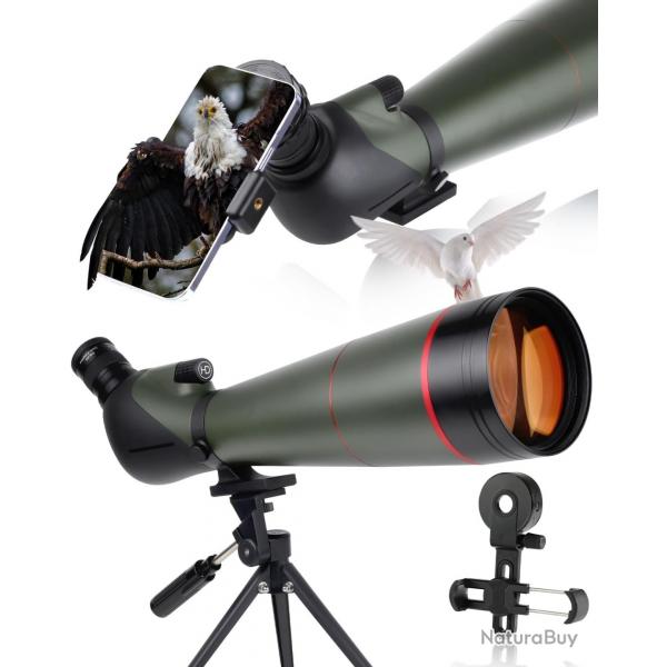 Longue Vue 25-75x100mm Trpied Adaptateur Tlphone Sac de Transport HD FMC Prisme BAK4 Vert Arme