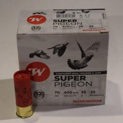 lot de 200 cartouches Winchester super pigeon , cal 12/70  bourre jupe , 36 grammes, Numero 6