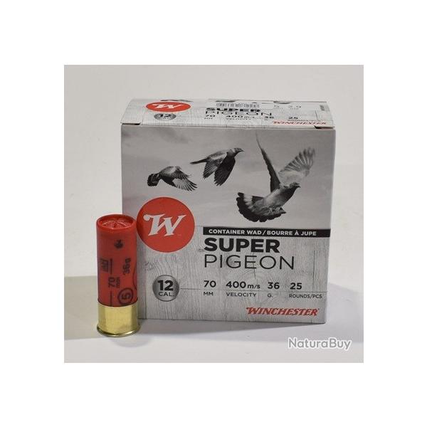 lot de 100 cartouches Winchester super pigeon , cal 12/70  bourre jupe , 36 grammes, Numero 5