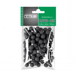 Munition Billes Umarex T4E CAOUTCHOUC CAL.43 X100 RUB