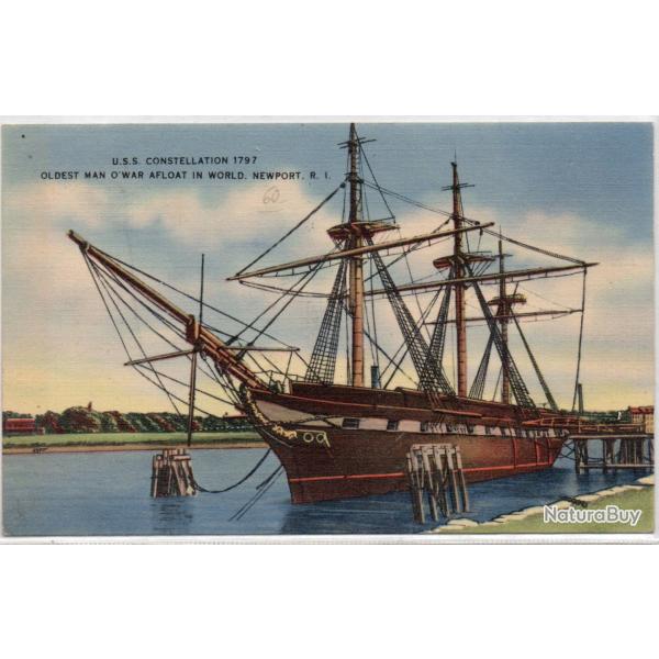 CPA- Marine - U.S.S CONSTELLATION 1797 OLDEST MAN OWAR AFLOAT -  N1449