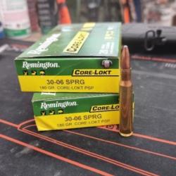 2 boîtes de 20 balle 30-06 Remington 180gr core lokt psp