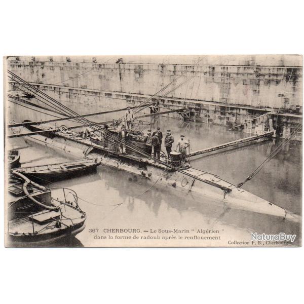 CPA -MARINE DE GUERRE -CHERBOURG - Le Sous-Marin " Algrien "  N1456