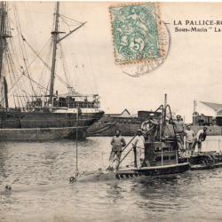 CPA -MARINE DE GUERRE - LA PALLICE -  ROCHELLE - Sous-Marin  " La Méduse "  N°1458