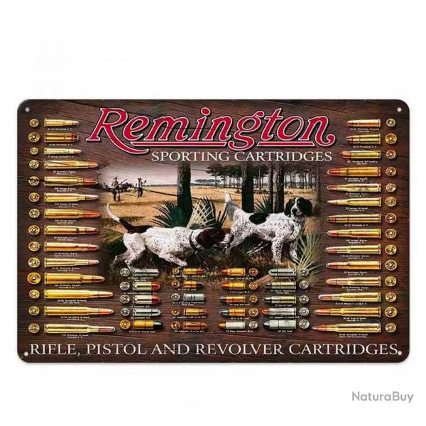 Plaque décorative métal Remington Calibres