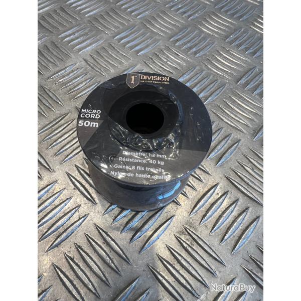 Bobine de 50m de microcord edcx diametre 1,2mm coyote division military paracords