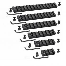Ensemble de 6 rails M-lok en aluminium avec jeu de 12 vis et écrous