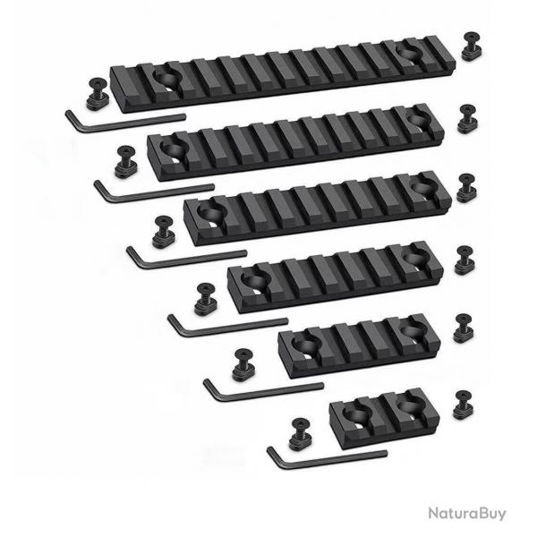 Ensemble de 6 rails M-lok en aluminium avec jeu de 12 vis et crous