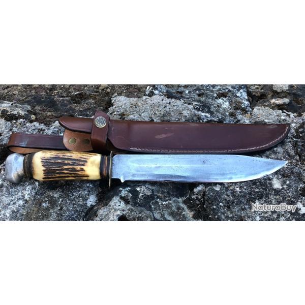 Grand couteau de chasse type bowie  fabrication SOLWA Solingen  GERMANY