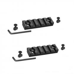 Lot de 2 rails en aluminium anodisé pour montage M-lok 5 fentes