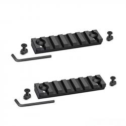 Lot de 2 rails en aluminium anodisé pour montage M-lok 7 fentes