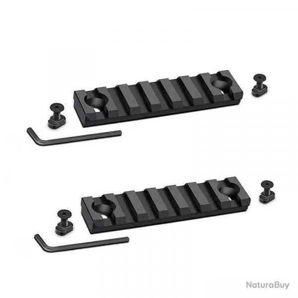 Lot de 2 rails en aluminium anodis pour montage M-lok 7 fentes