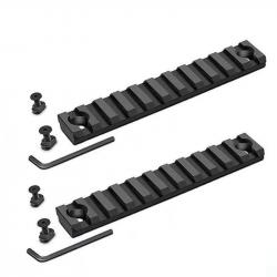 Lot de 2 rails en aluminium anodisé pour montage M-lok 11 fentes