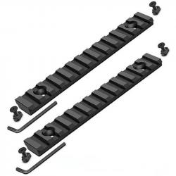 Lot de 2 rails en aluminium anodisé pour montage M-lok 13 fentes