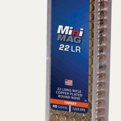 Cartouches CCI MINIMAG Calibre 22LR - 40gr - RN - Cuivrée - Boite de 100 unités